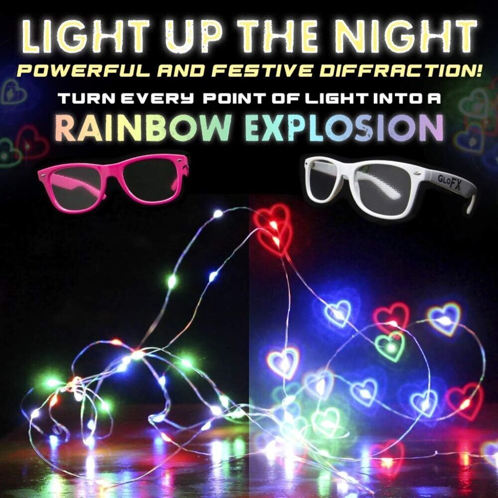 Diffraction Glasses Rainbow Heart Effect Rave Con… - image 5